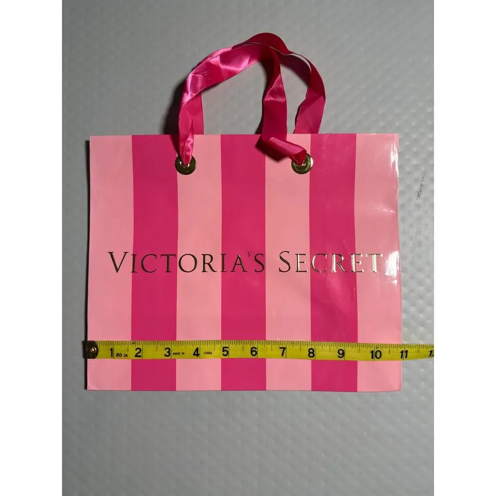 Victoria's Secret Iconic‎ Pink Stripe Paper Gift Shopping Bag 9x11